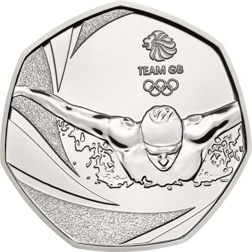 Team GB 2016 United Kingdom 50p BU Coin rev UKU01856